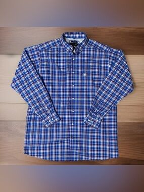 Ariat Pro Series Men’s XL-Tall Button Up Shirt Color Blue Checkered Long Sleeve